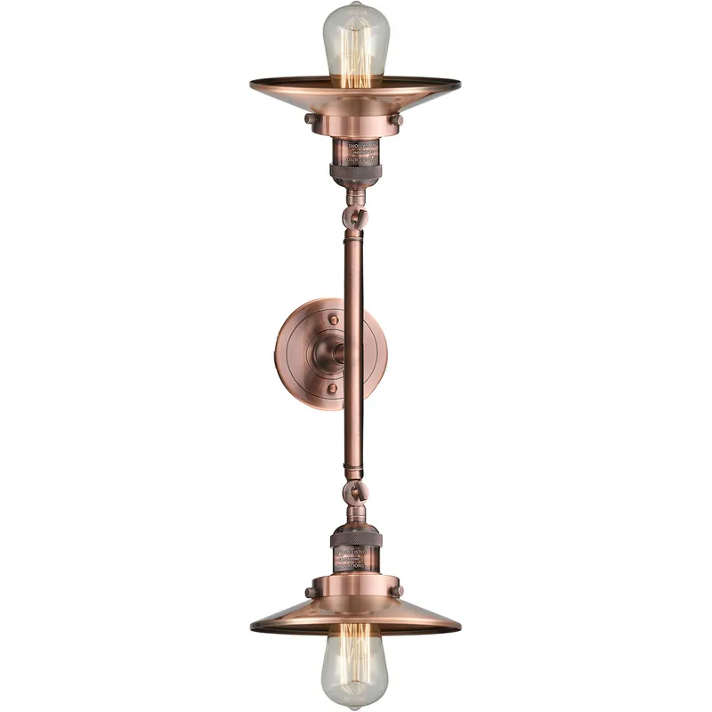 Franklin Restoration Railroad LED 8 inch Antique Copper Bath Vanity Light Wall Light, Franklin Restoration