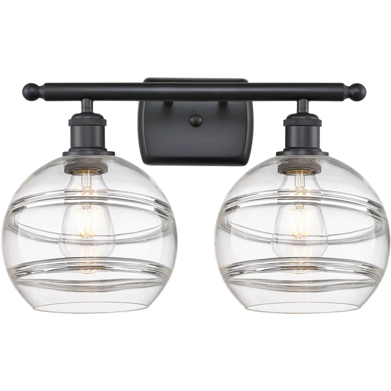 Ballston Rochester 2 Light 18 inch Matte Black Bath Vanity Light Wall Light