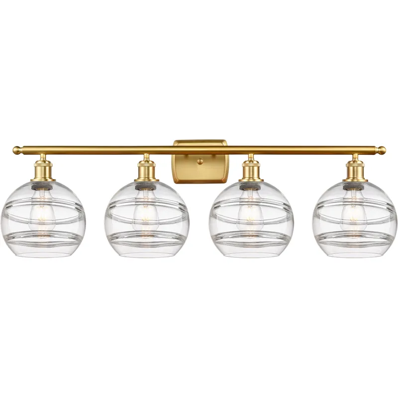 Ballston Rochester 4 Light 38 inch Satin Gold Bath Vanity Light Wall Light