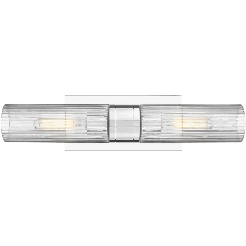 Ballston Urban 2 Light 18 inch Polished Chrome Bath Vanity Light Wall Light in Striped Clear Glass