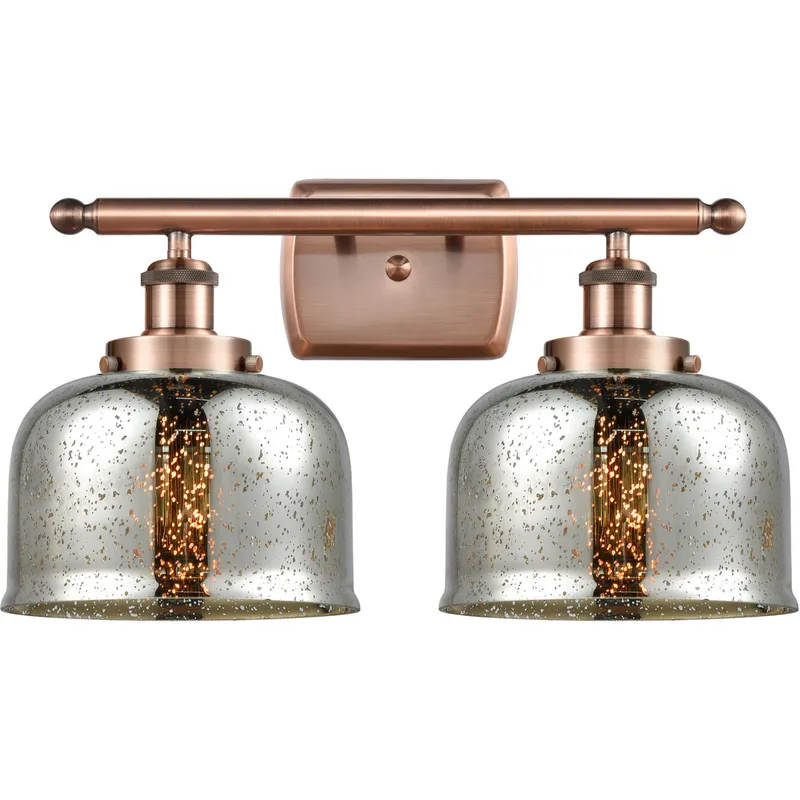 Ballston Bell 2 Light 16 inch Antique Copper Bath Vanity Light Wall Light