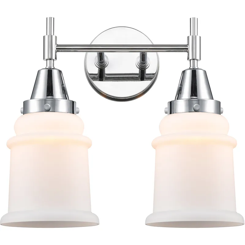 Caden LED 15 inch Polished Chrome Bath Vanity Light Wall Light in Matte White Glass