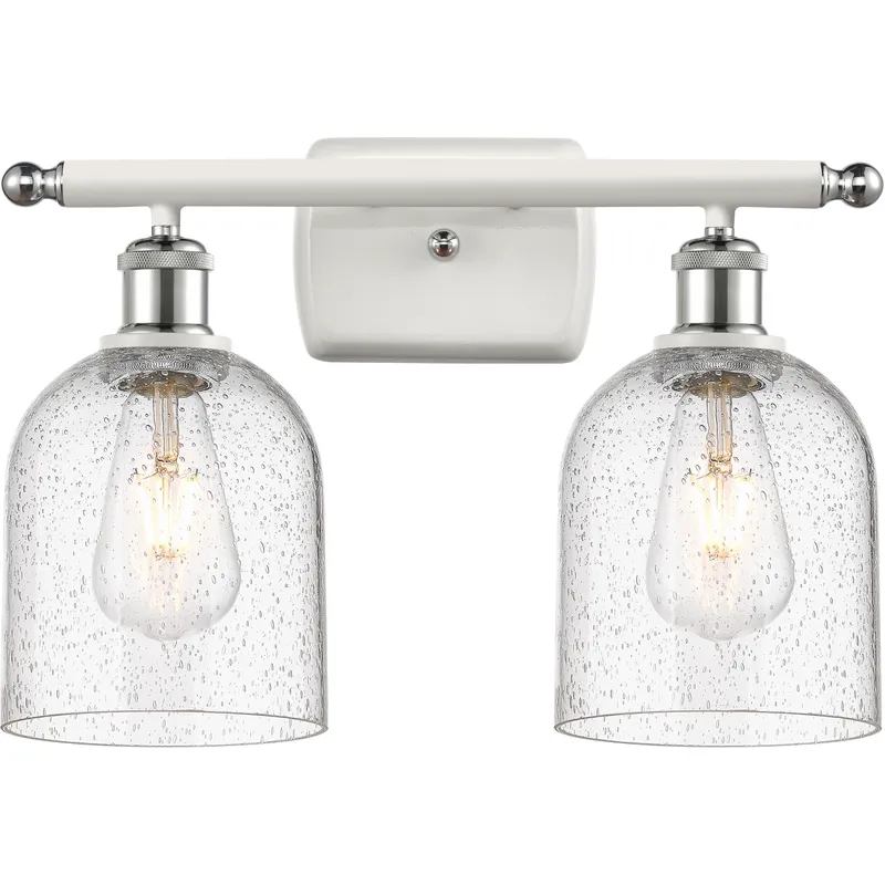 Ballston Bella 2 Light 15.5 inch White Polished Chrome Bath Vanity Light Wall Light