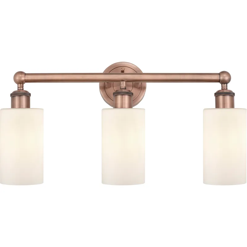 Clymer 3 Light 21.88 inch Antique Copper Bath Vanity Light Wall Light in Matte White