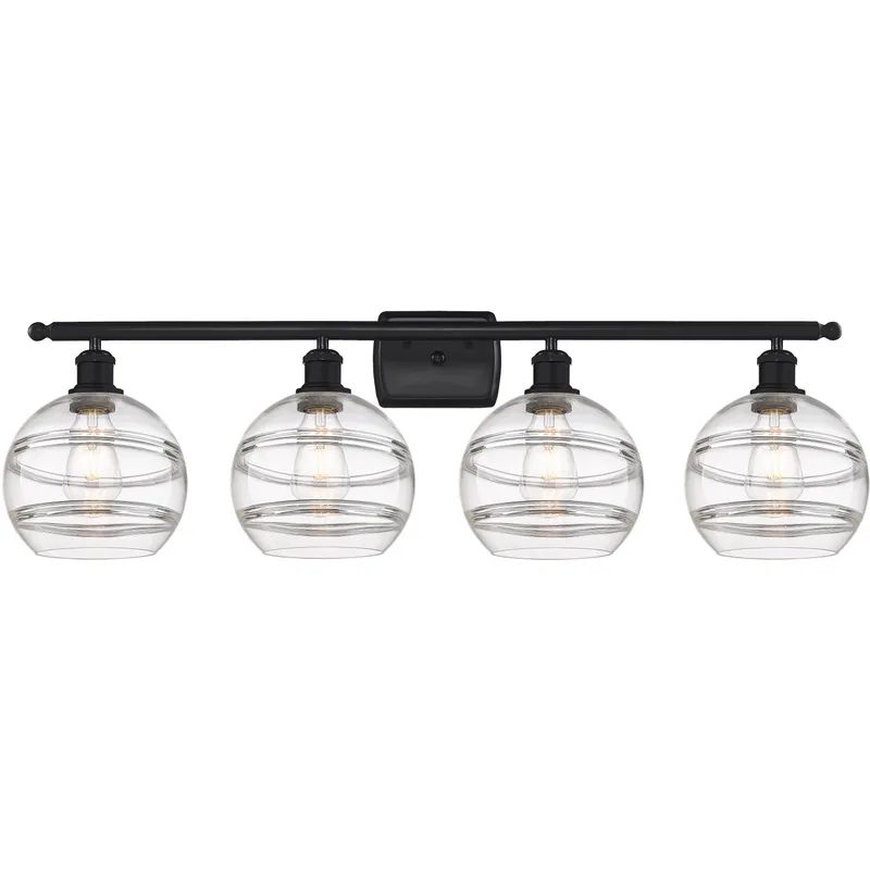 Ballston Rochester 4 Light 38 inch Matte Black Bath Vanity Light Wall Light