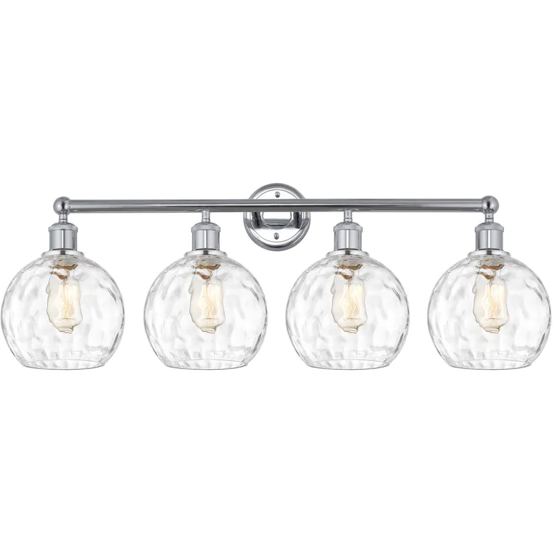 Athens Water Glass 4 Light 35 inch Polished Chrome Bath Vanity Light Wall Light in Clear Glass