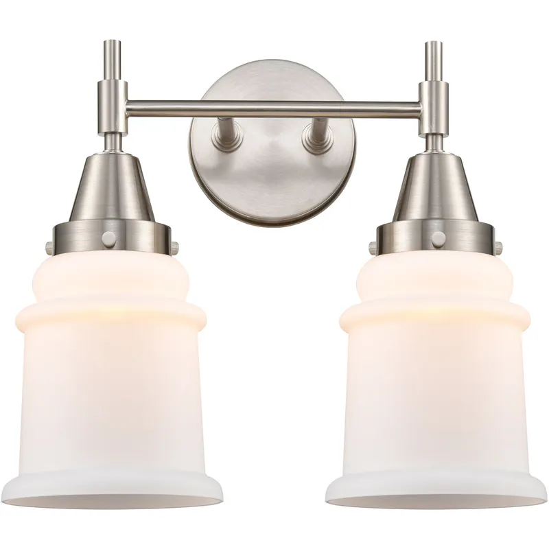 Caden LED 15 inch Satin Nickel Bath Vanity Light Wall Light in Matte White Glass