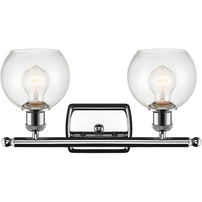 Ballston Athens 2 Light 16 inch Polished Chrome Bath Vanity Light Wall Light in Seedy Glass