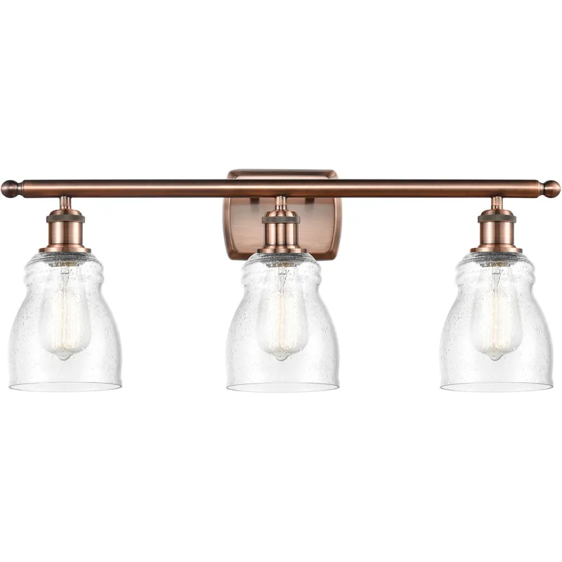 Ballston Ellery LED 26 inch Antique Copper Bath Vanity Light Wall Light in Seedy Glass, Ballston