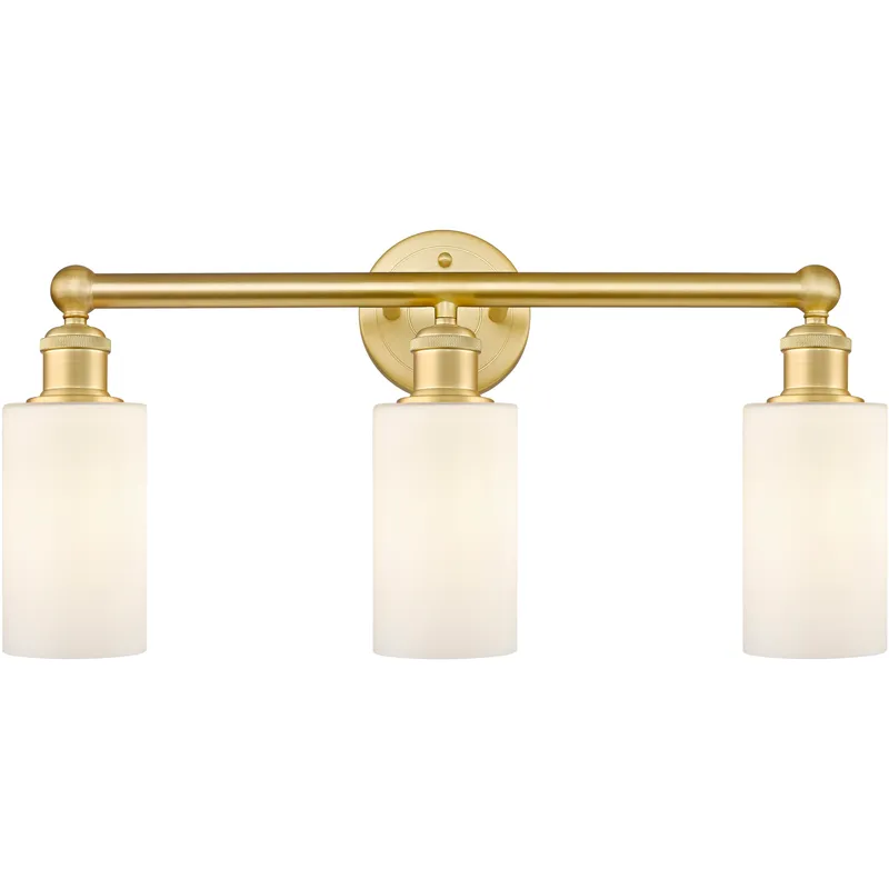 Clymer 3 Light 21.88 inch Satin Gold Bath Vanity Light Wall Light in Matte White