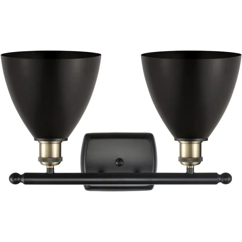 Ballston Dome 2 Light 18 inch Black Antique Brass Bath Vanity Light Wall Light