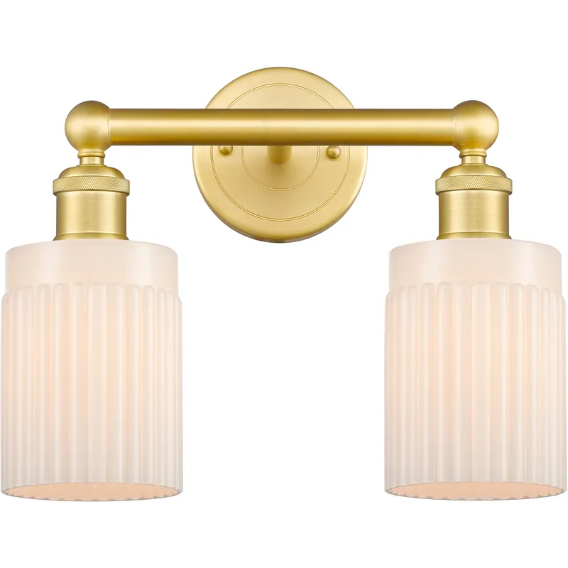 Hadley 2 Light 13.5 inch Satin Gold Bath Vanity Light Wall Light in Matte White