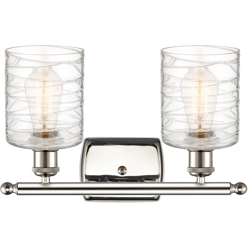 Ballston Cobbleskill LED 16 inch Polished Nickel Bath Vanity Light Wall Light in Deco Swirl Glass