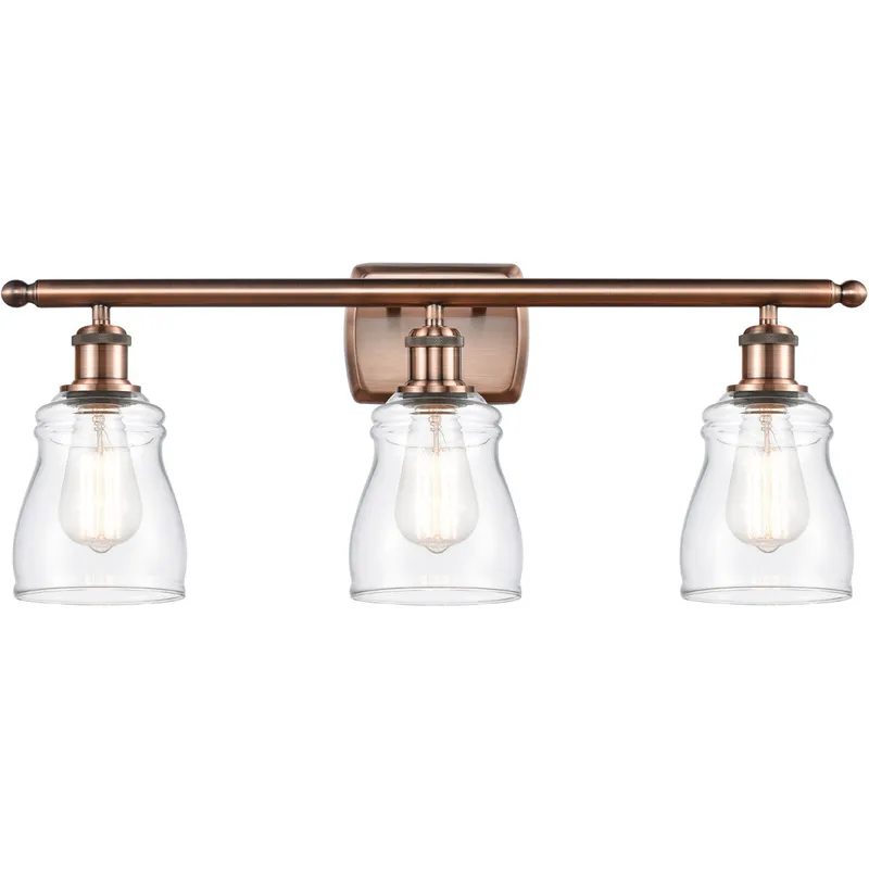 Ballston Ellery LED 26 inch Antique Copper Bath Vanity Light Wall Light in Clear Glass, Ballston