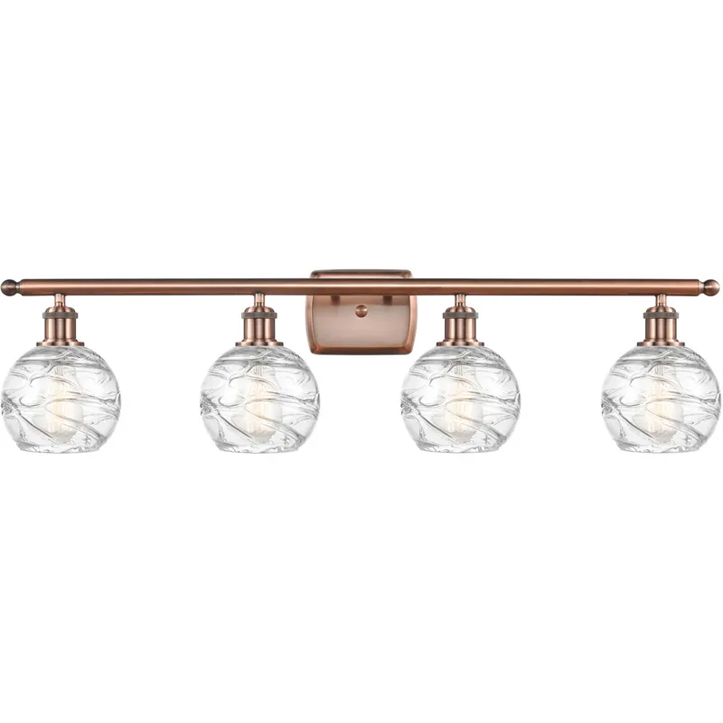 Ballston Small Deco Swirl LED 36 inch Antique Copper Bath Vanity Light Wall Light, Ballston