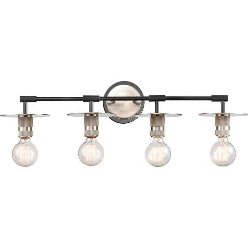 Restoration Aurora 4 Light 30 inch Brushed Satin Nickel Bath Vanity Light Wall Light, Restoration