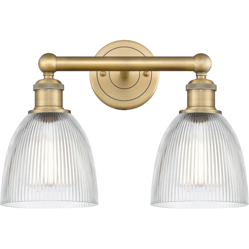 Castile 2 Light 15 inch Brushed Brass Bath Vanity Light Wall Light in Clear