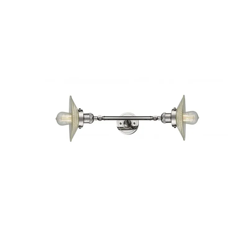 Franklin Restoration Halophane LED 9 inch Polished Nickel Bath Vanity Light Wall Light in Clear Halophane Glass, Franklin Restoration