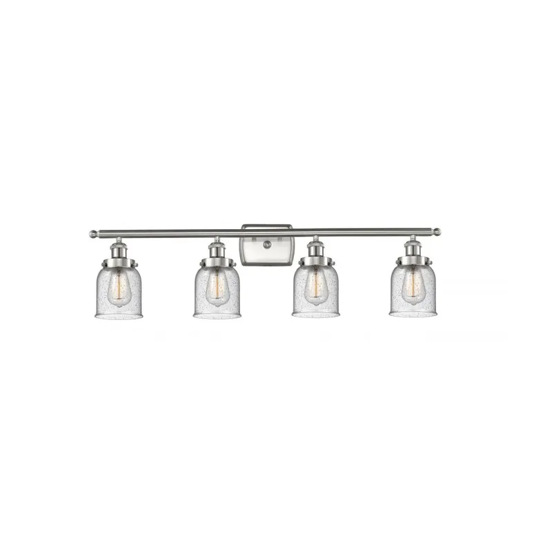Ballston Small Bell LED 36 inch Brushed Satin Nickel Bath Vanity Light Wall Light in Seedy Glass, Ballston