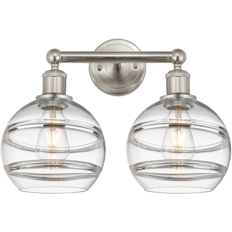 Edison Rochester 2 Light 17 inch Satin Nickel Bath Vanity Light Wall Light