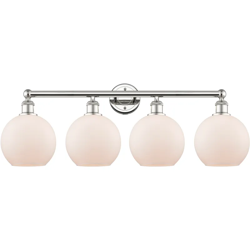 Athens 4 Light 35 inch Polished Nickel Bath Vanity Light Wall Light in Matte White
