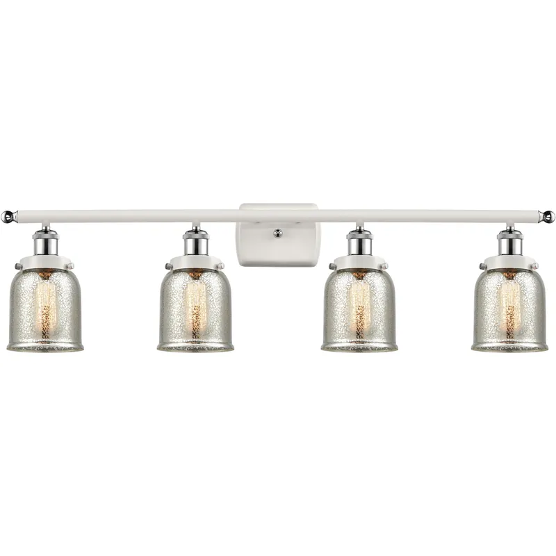 Ballston Urban Bell LED 36 inch White and Polished Chrome Bath Vanity Light Wall Light in Silver Plated Mercury Glass
