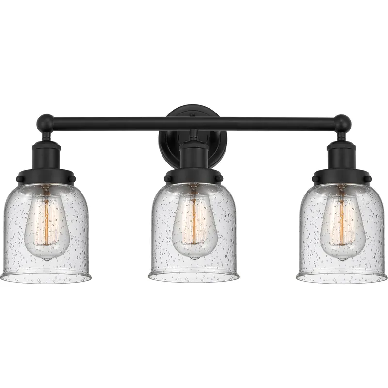 Bell 3 Light 24.5 inch Matte Black Bath Vanity Light Wall Light