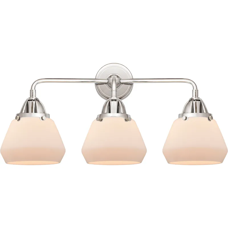 Nouveau 2 Fulton LED 24.75 inch Polished Chrome Bath Vanity Light Wall Light in Matte White Glass