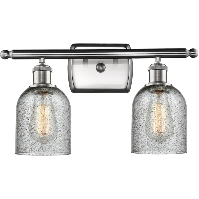 Ballston Caledonia LED 16 inch Brushed Satin Nickel Bath Vanity Light Wall Light in Charcoal Glass, Ballston