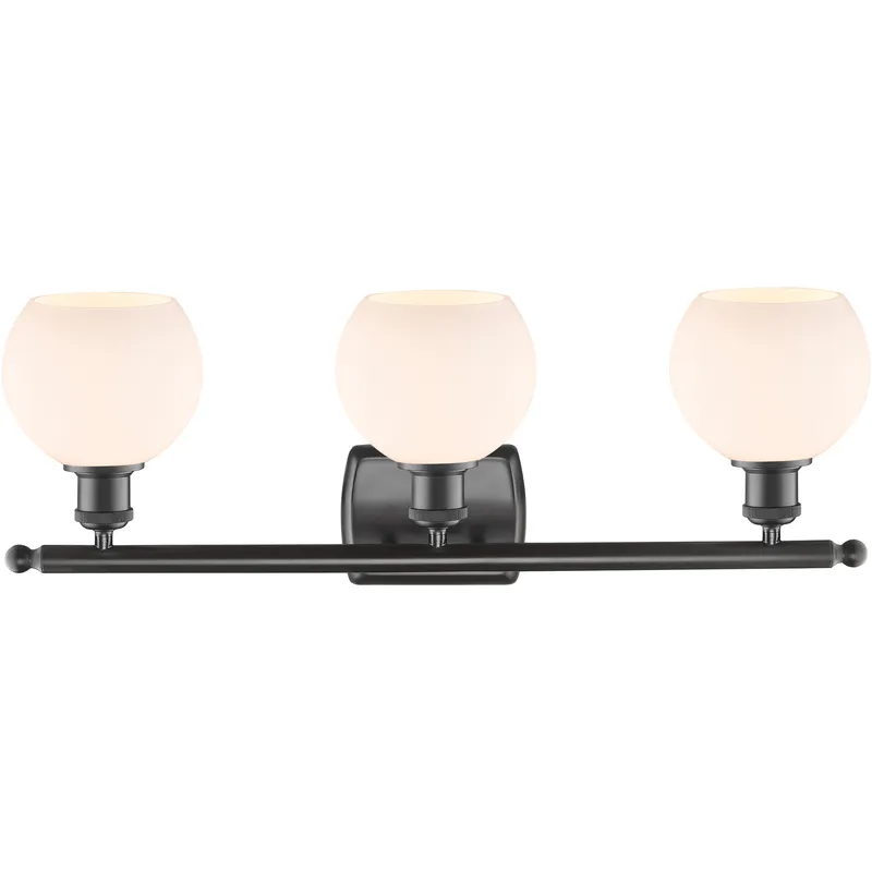Ballston Athens LED 26 inch Oil Rubbed Bronze Bath Vanity Light Wall Light in Matte White Glass