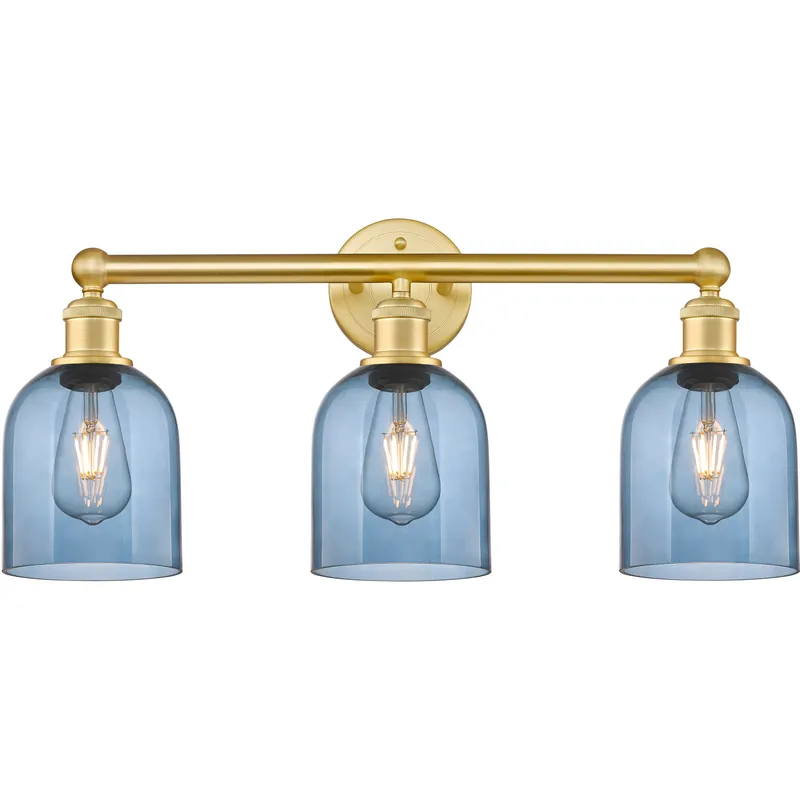 Edison Bella 3 Light 23.5 inch Satin Gold Bath Vanity Light Wall Light