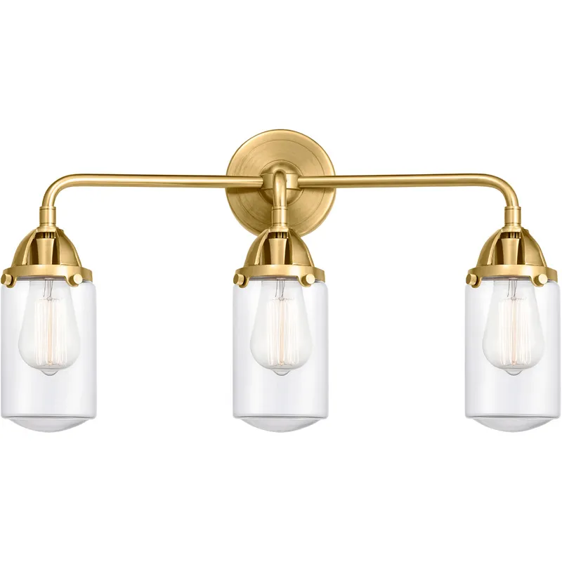 Nouveau 2 Dover LED 23 inch Satin Gold Bath Vanity Light Wall Light in Clear Glass