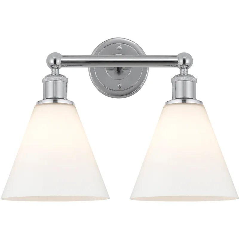 Berkshire 2 Light 17 inch Polished Chrome Bath Vanity Light Wall Light in Matte White