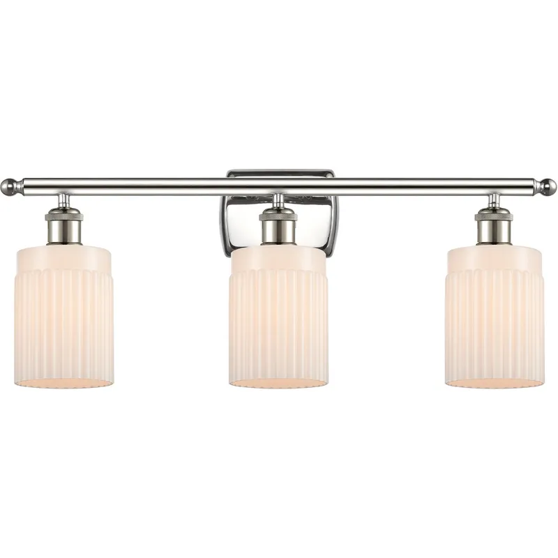 Ballston Hadley 3 Light 26 inch Polished Nickel Bath Vanity Light Wall Light in Matte White Glass, Ballston