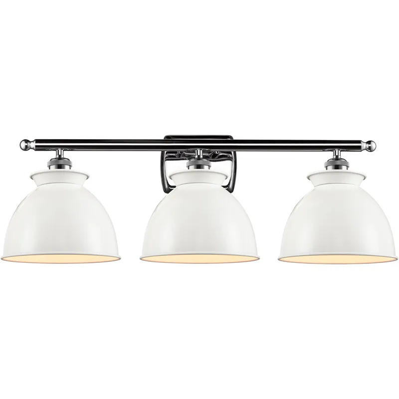 Ballston Adirondack 3 Light 28 inch Antique Copper Bath Vanity Light Wall Light in Incandescent, Glossy White, Ballston