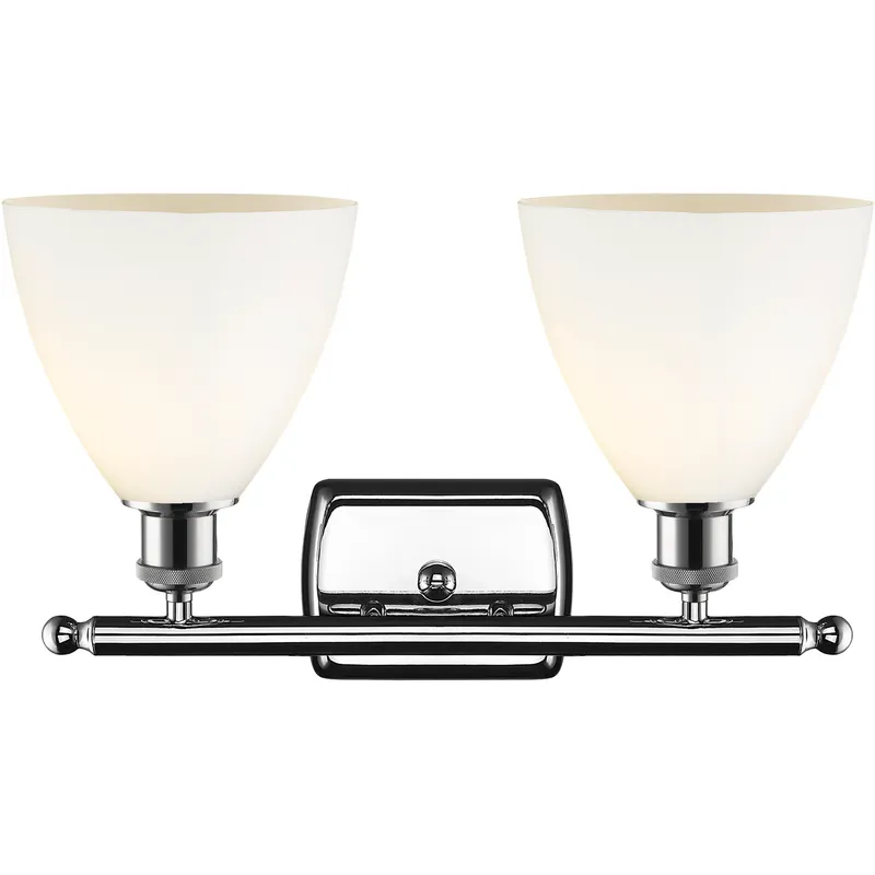 Ballston Ballston Dome LED 18 inch Polished Chrome Bath Vanity Light Wall Light in Matte White Glass