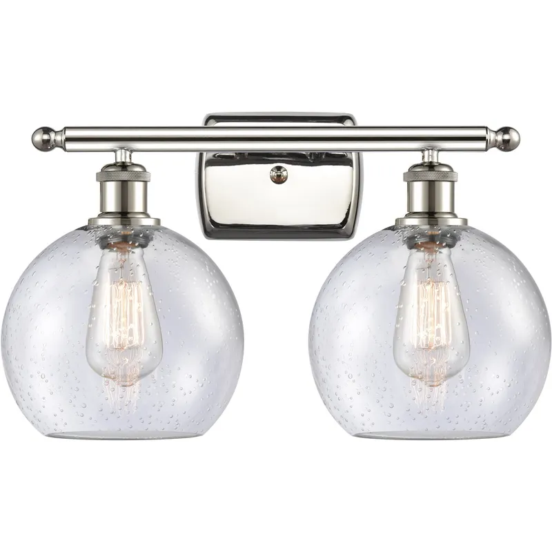 Ballston Athens LED 18 inch Polished Nickel Bath Vanity Light Wall Light in Seedy Glass