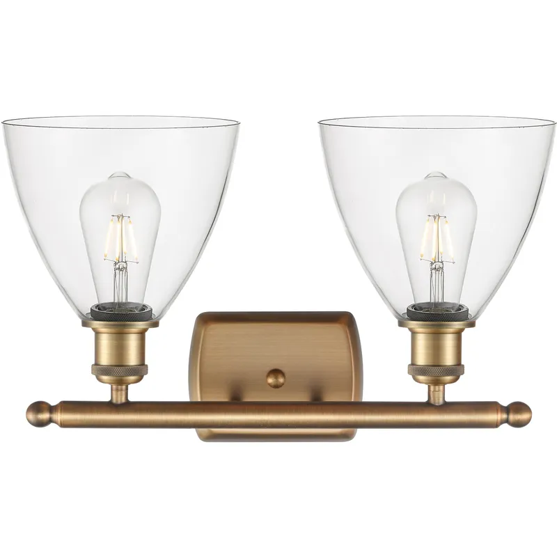 Ballston Ballston Dome LED 18 inch Brushed Brass Bath Vanity Light Wall Light in Clear Glass