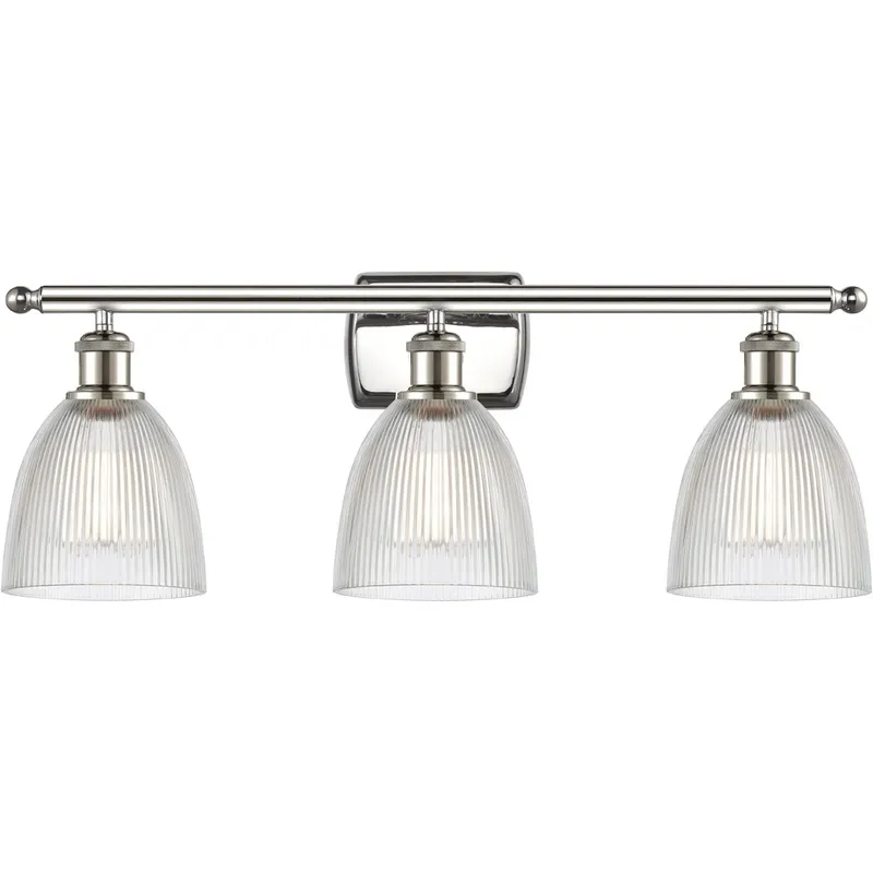 Ballston Castile 3 Light 26 inch Polished Nickel Bath Vanity Light Wall Light in Clear Glass, Ballston