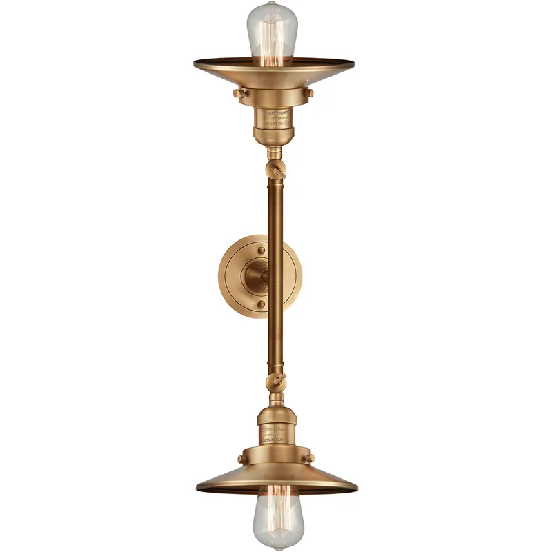 Franklin Restoration Railroad LED 8 inch Brushed Brass Bath Vanity Light Wall Light, Franklin Restoration