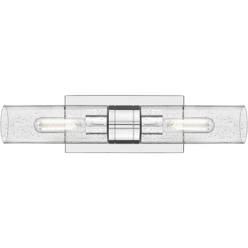 Ballston Urban 2 Light 18 inch Polished Chrome Bath Vanity Light Wall Light in Seedy Glass