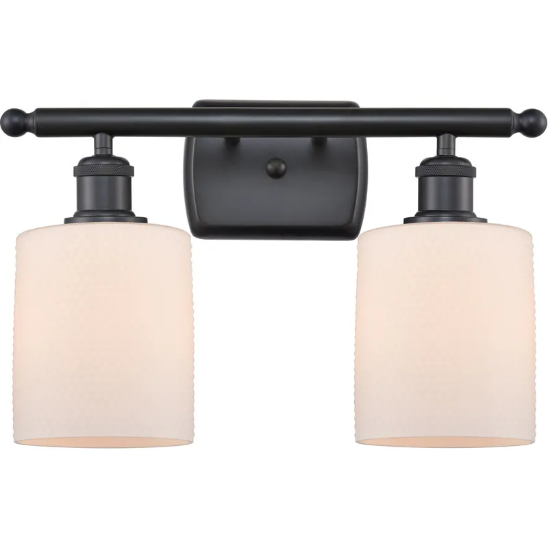 Ballston Cobbleskill LED 16 inch Matte Black Bath Vanity Light Wall Light in Matte White Glass, Ballston