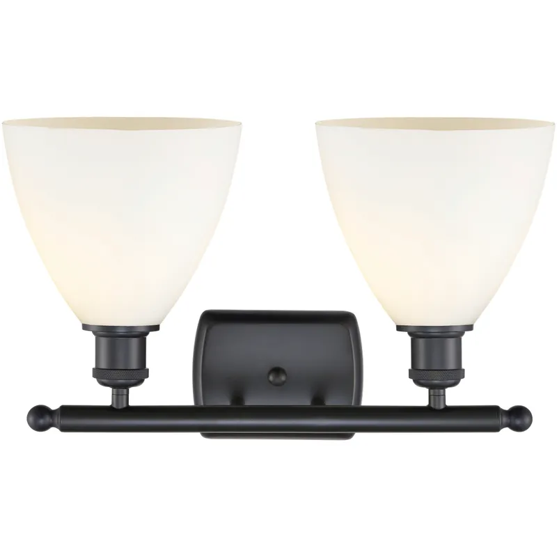 Ballston Ballston Dome LED 18 inch Matte Black Bath Vanity Light Wall Light in Matte White Glass