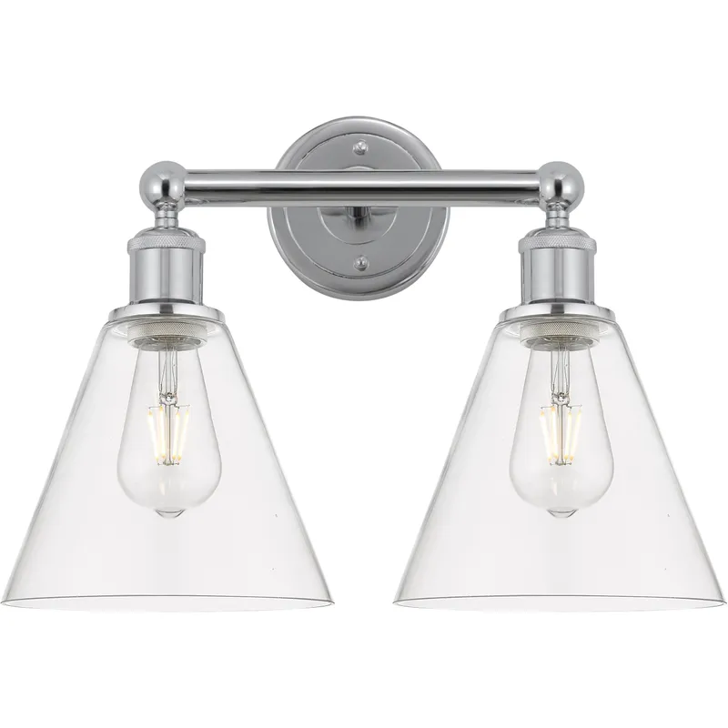 Berkshire 2 Light 17 inch Polished Chrome Bath Vanity Light Wall Light in Clear