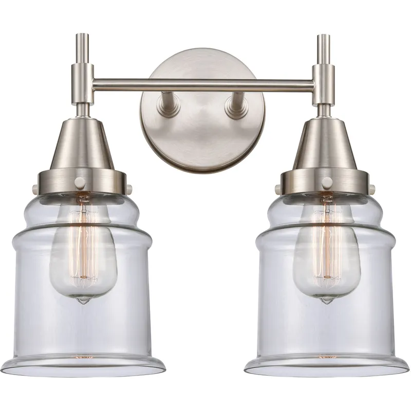 Caden LED 15 inch Satin Nickel Bath Vanity Light Wall Light in Clear Glass