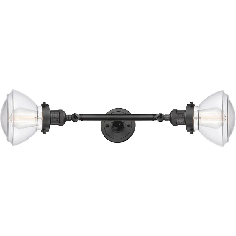 Franklin Restoration Olean 2 Light 7 inch Oil Rubbed Bronze Bath Vanity Light Wall Light in Clear Glass, Franklin Restoration