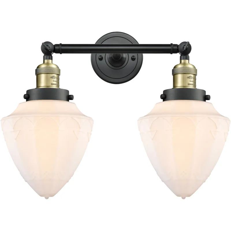 Franklin Restoration Bullet LED 18 inch Black Antique Brass Bath Vanity Light Wall Light