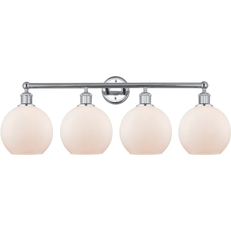 Athens 4 Light 35 inch Polished Chrome Bath Vanity Light Wall Light in Matte White