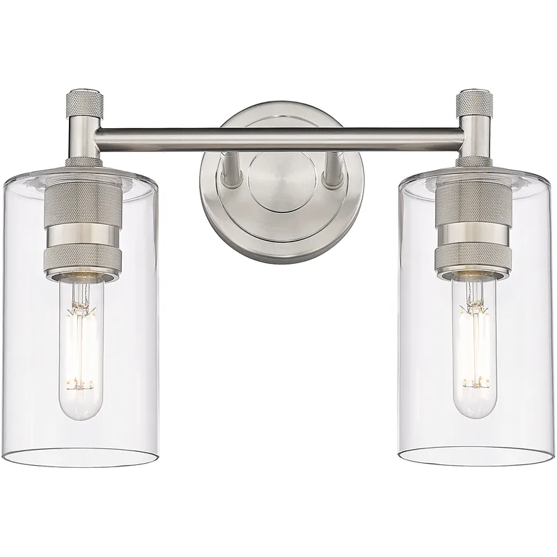 Downtown Urban Crown Point 2 Light 13.88 inch Satin Nickel Bath Vanity Light Wall Light in Clear
