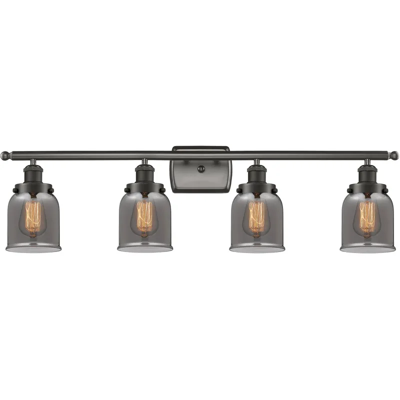 Ballston Small Bell LED 36 inch Oil Rubbed Bronze Bath Vanity Light Wall Light in Plated Smoke Glass, Ballston